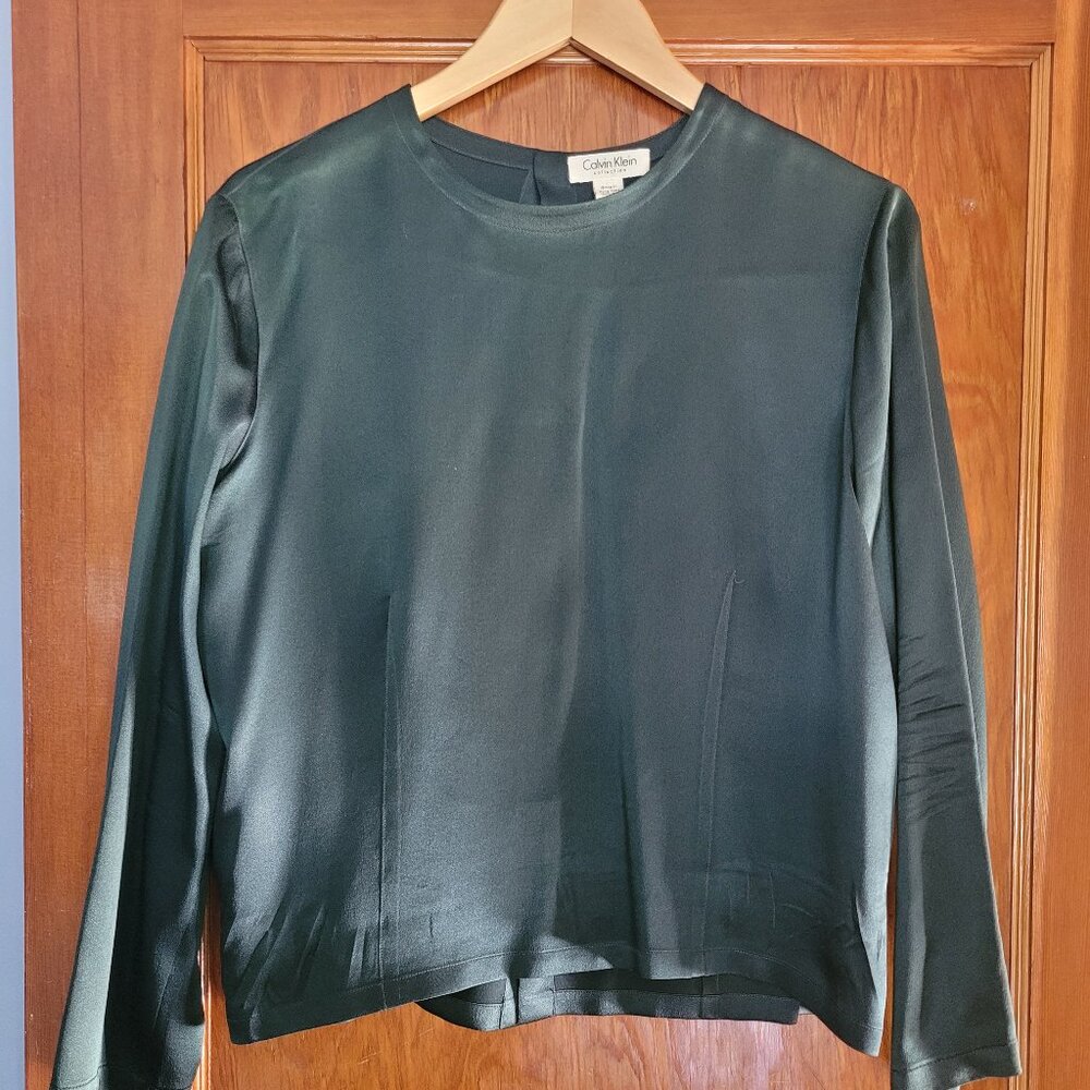Calvin Klein silk green shirt